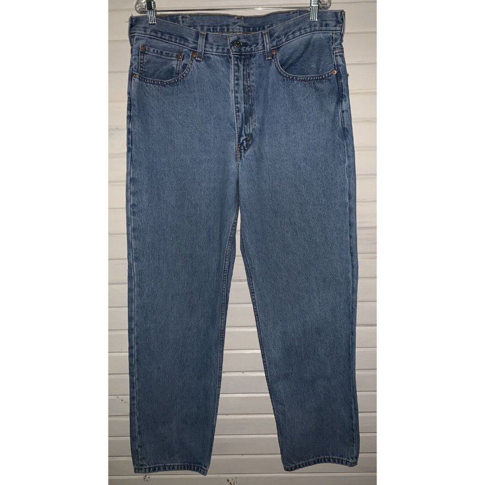Levi’s 550 Sz 38x32.5 Relaxed Fit Zip Fly Tapered Leg Jeans 100% Cotton EUC